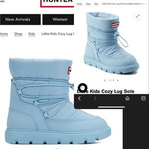 Hunter Blue Ankle Boots